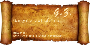 Gangetz Zoltána névjegykártya